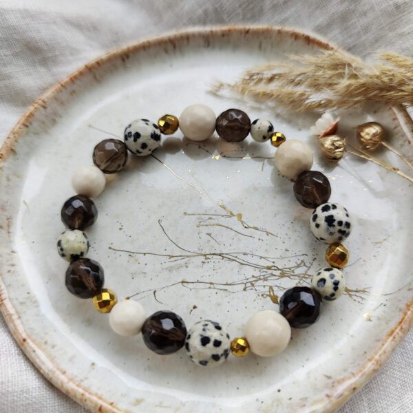 Bransoletka 100& Black Dots Beige River