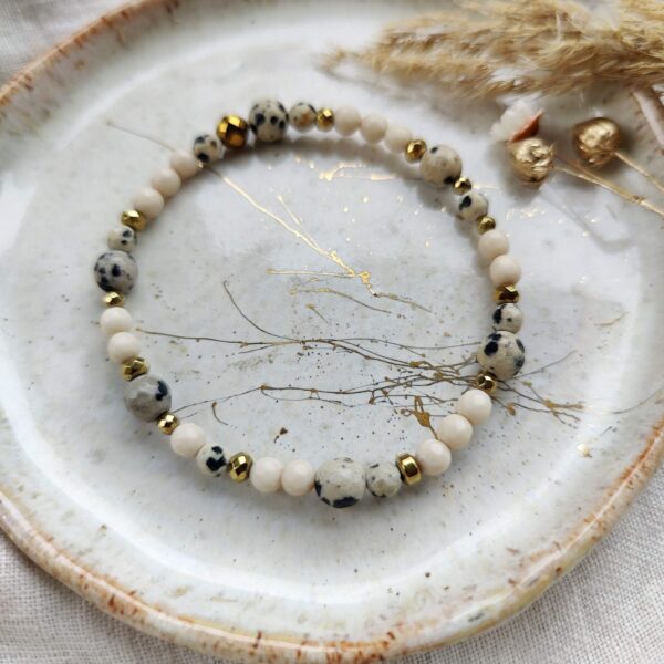 Bransoletka 100&1 Black Little Dots Beige River