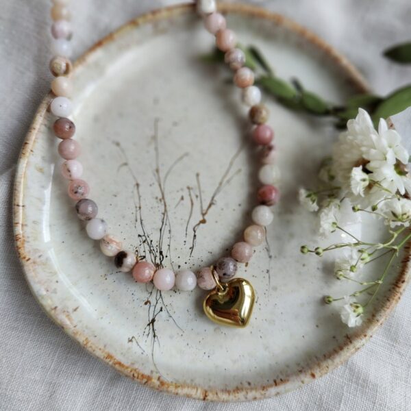 Naszyjnik Pink, Love, Stone
