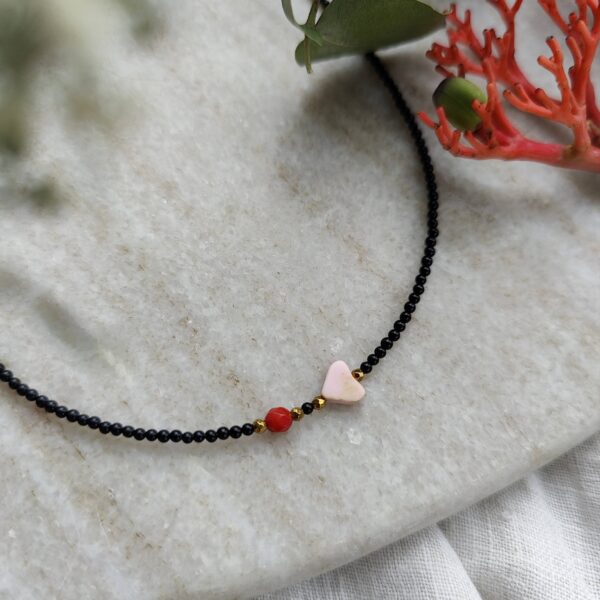 Naszyjnik "Red and Pink" (black)