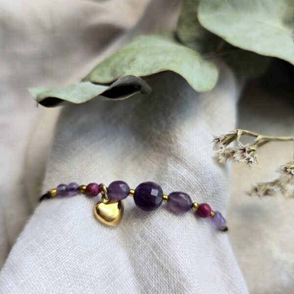 Bransoletka na nici jedwabnej "Love in Purple"