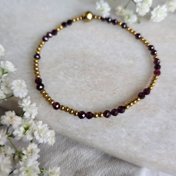 Bransoletka "Red wine with Gold"